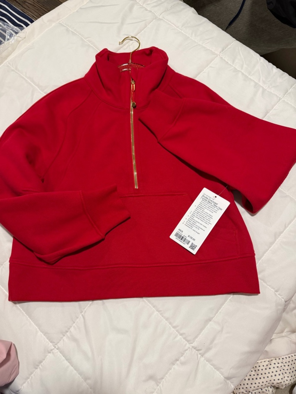 NWT 2025 Lunar New Year Scuba Oversized Funnel Neck - Dark Red